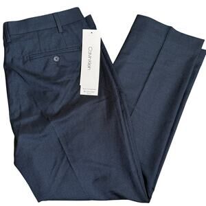 Calvin Klein Mens Slim-Fit Stretch Suit Separates Pants Slacks Blue Size 40 x 29